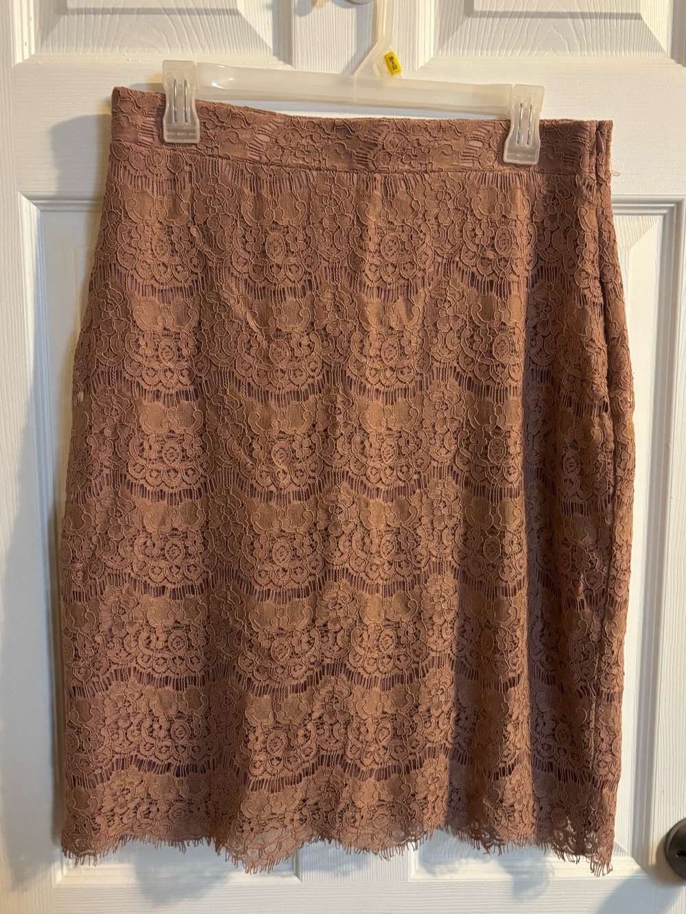 Faith and Joy Lace Pencil Skirt in Mauve